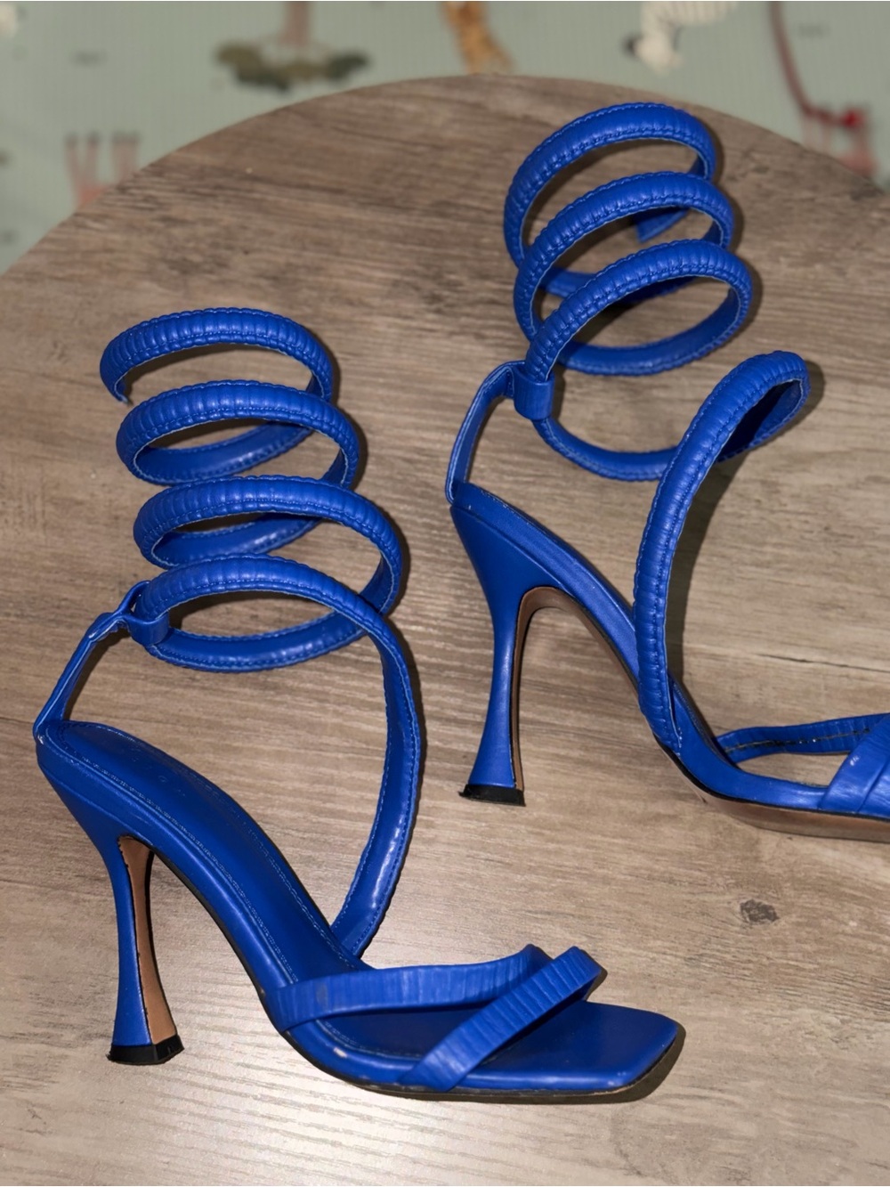 ASOS Royal Blue Spiral Strap Stiletto Heels
